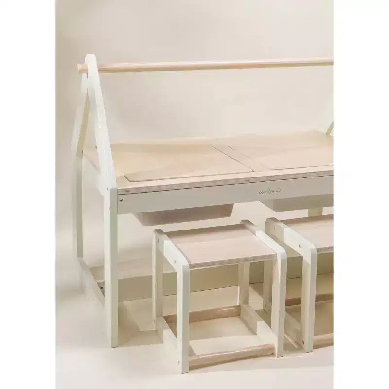 Coco Village - Multifunction Wooden Art & Sensory Table W/ Stools