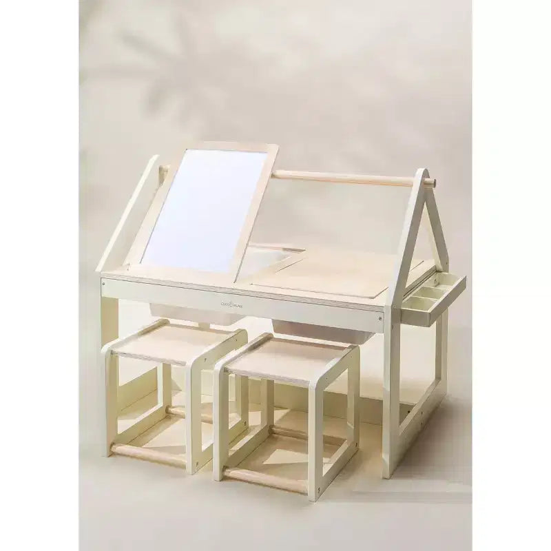 Coco Village - Multifunction Wooden Art & Sensory Table W/ Stools