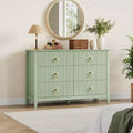 White Dresser for Bedroom with 6 Drawers, 47 Wide Wood Chest of Deep Drawers, Modern TV Stand Large Storage Organizer for Closet,Living Room,Hallway