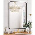 Bathroom Mirror 24x36 Inch, Black Framed Vanity Mirror with Rounded Corners