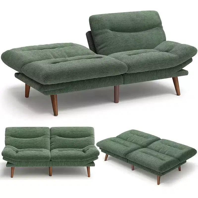 Futon Sofa Bed, Futon Couch Adjustable Backrest Armrests