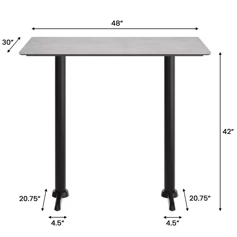 Flash Furniture Acadia Tabletop with TopGuard HPL Technology and Bar Height Base