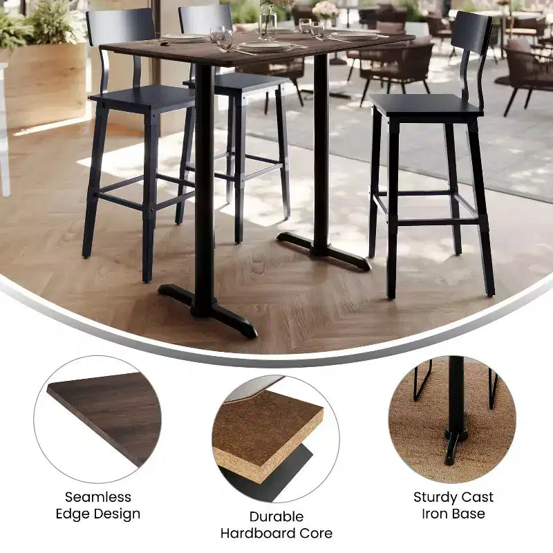 Flash Furniture Acadia Tabletop with TopGuard HPL Technology and Bar Height Base
