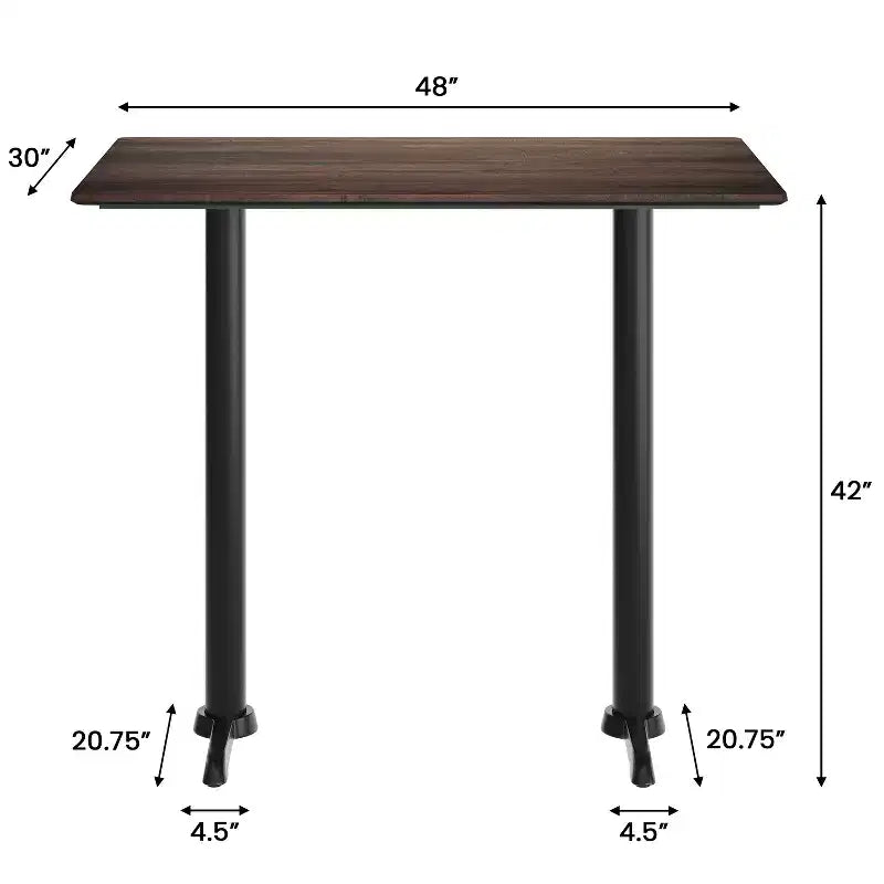 Flash Furniture Acadia Tabletop with TopGuard HPL Technology and Bar Height Base