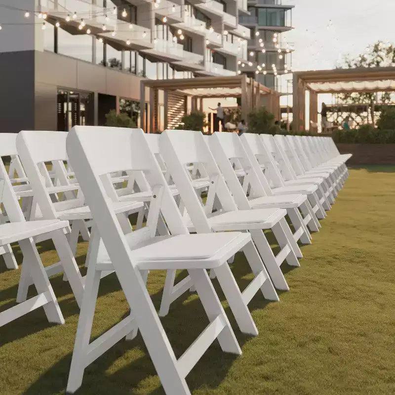 Flash Furniture Hercules Tucker Lightweight Foldable Chair with Removable Vinyl Padded Seat for Indoor Outdoor Use