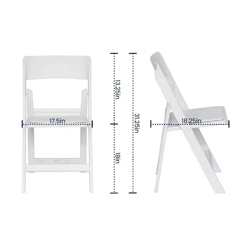 Flash Furniture Hercules Tucker Lightweight Foldable Chair with Removable Vinyl Padded Seat for Indoor Outdoor Use