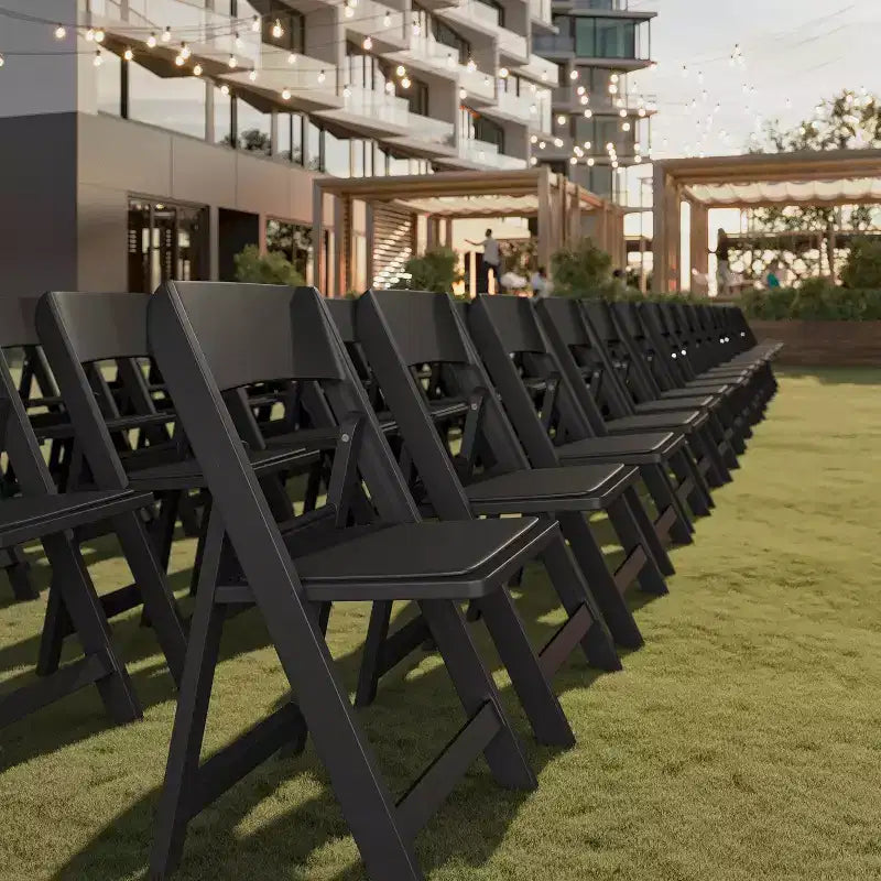 Flash Furniture Hercules Tucker Lightweight Foldable Chair with Removable Vinyl Padded Seat for Indoor Outdoor Use