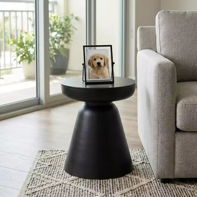 Natural Wood Round Side End Table for Living Room Decor - Handcrafted Accent Table with Pedestal Base