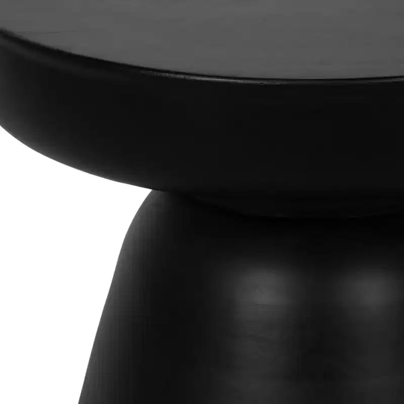 Natural Wood Round Side End Table for Living Room Decor - Handcrafted Accent Table with Pedestal Base