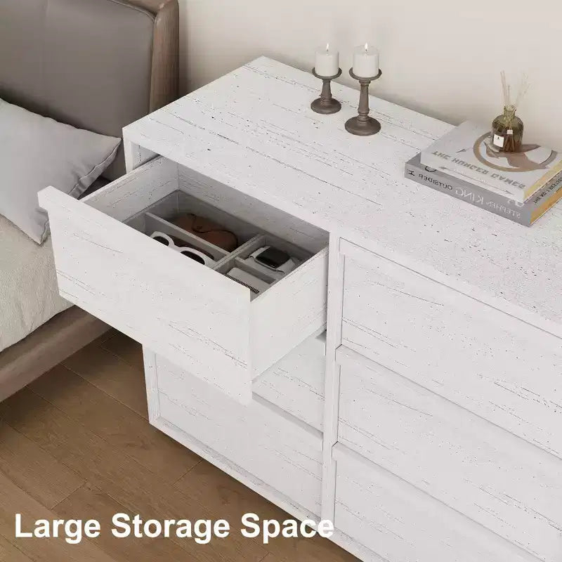 9-Drawer Dresser for Bedroom, 58.7 Wide Freestanding Wooden Horizontal Storage Chest, Closet Organizer Furniture for Living Room & Entryway