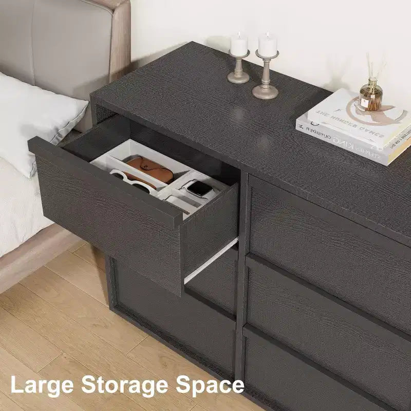 9-Drawer Dresser for Bedroom, 58.7 Wide Freestanding Wooden Horizontal Storage Chest, Closet Organizer Furniture for Living Room & Entryway