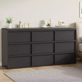 9-Drawer Dresser for Bedroom, 58.7 Wide Freestanding Wooden Horizontal Storage Chest, Closet Organizer Furniture for Living Room & Entryway