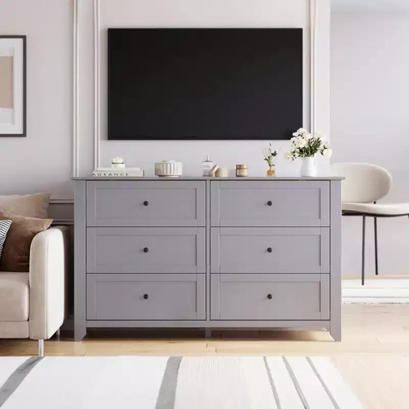 6 Drawers Dresser for Bedroom, Modern Wood Storage Chest, Storage Organizer, for Living Room, Entryway