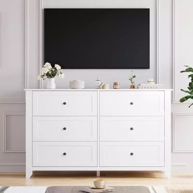 6 Drawers Dresser for Bedroom, Modern Wood Storage Chest, Storage Organizer, for Living Room, Entryway