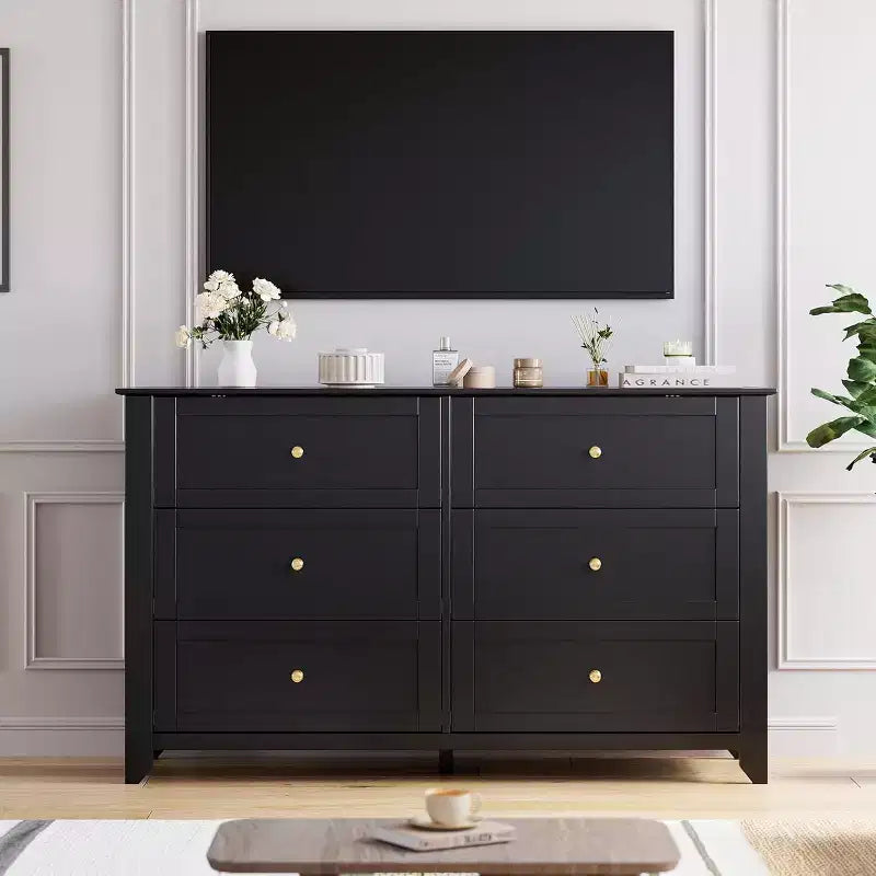 6 Drawers Dresser for Bedroom, Modern Wood Storage Chest, Storage Organizer, for Living Room, Entryway