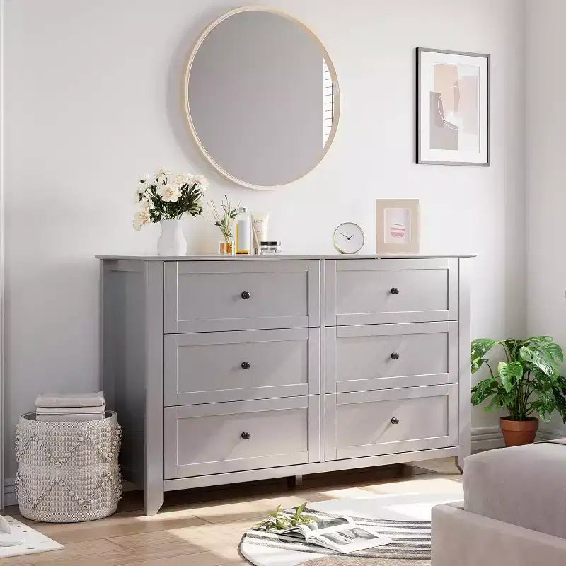 6 Drawers Dresser for Bedroom, Modern Wood Storage Chest, Storage Organizer, for Living Room, Entryway