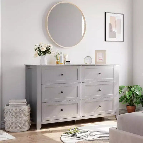 6 Drawers Dresser for Bedroom, Modern Wood Storage Chest, Storage Organizer, for Living Room, Entryway
