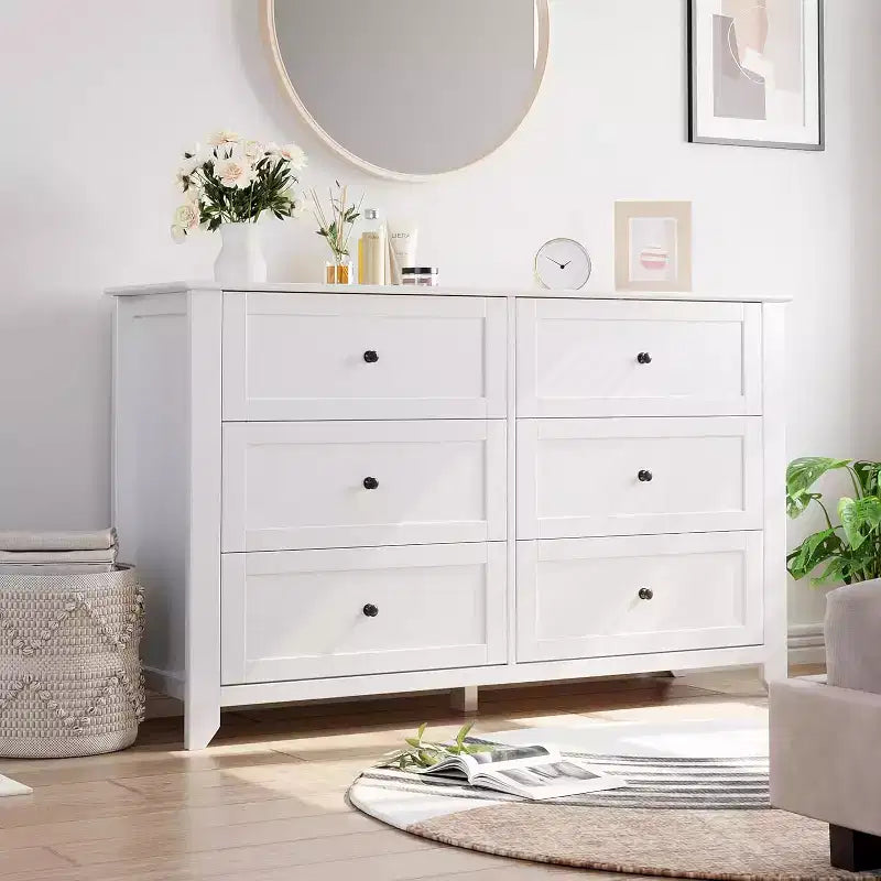 6 Drawers Dresser for Bedroom, Modern Wood Storage Chest, Storage Organizer, for Living Room, Entryway
