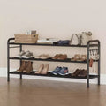 High-Capacity Slim Shoe Rack, Narrow Metal Frame Organizer with Adjustable Fabric Shelves for Entryway, Bedroom, Closet, and Small Spaces