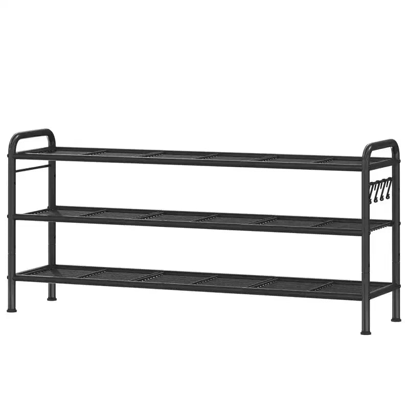 High-Capacity Slim Shoe Rack, Narrow Metal Frame Organizer with Adjustable Fabric Shelves for Entryway, Bedroom, Closet, and Small Spaces