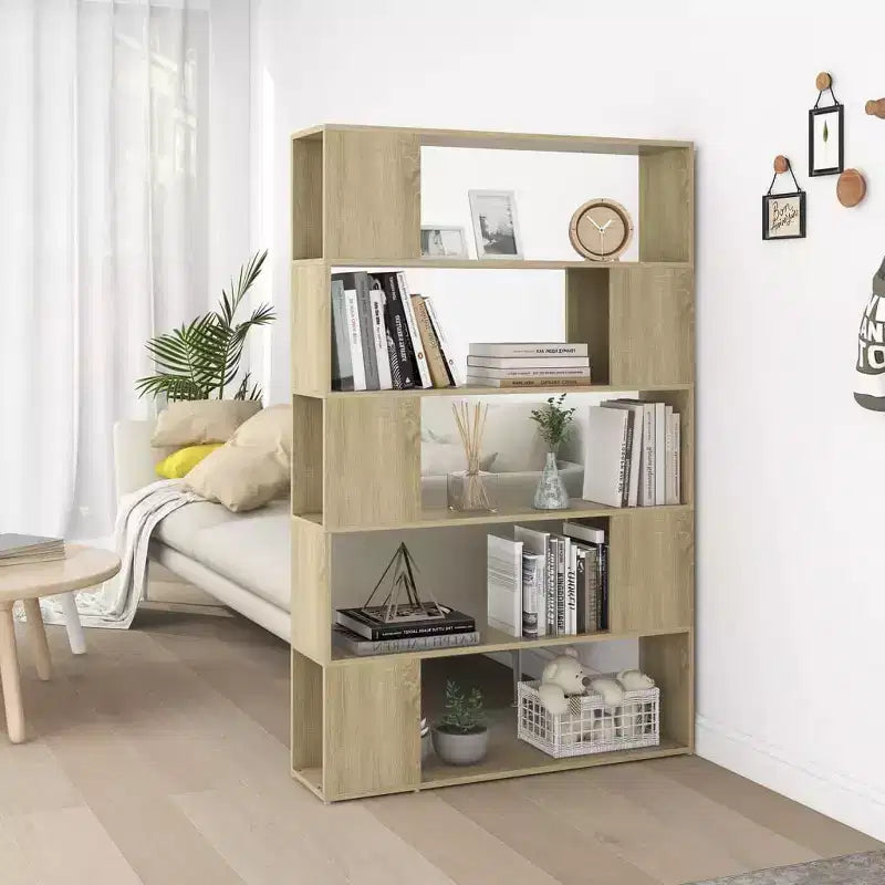 vidaXL Book Cabinet Room Divider Sonoma Oak Engineered Wood Medium