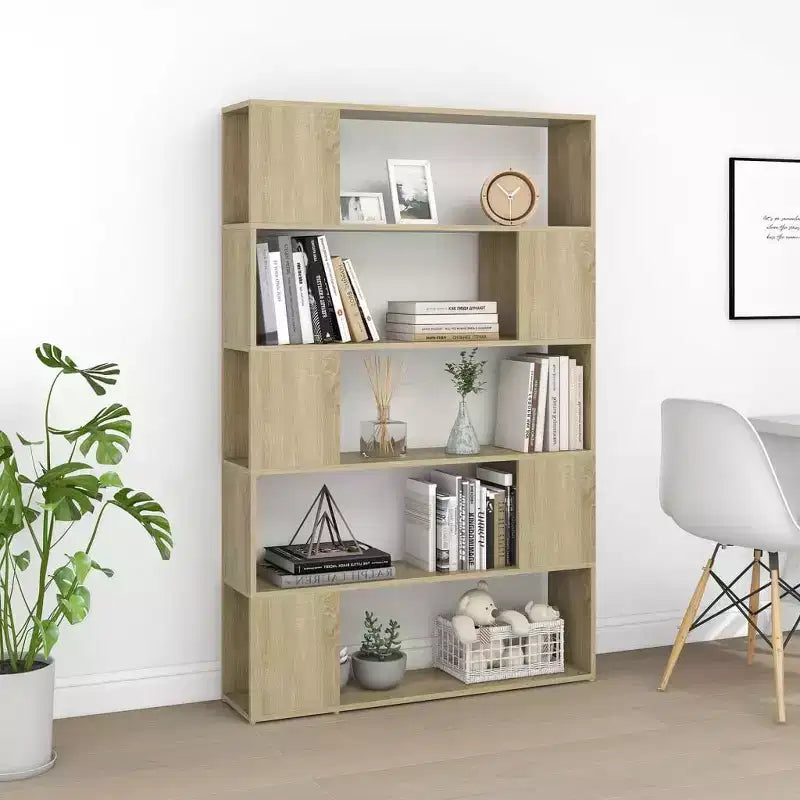 vidaXL Book Cabinet Room Divider Sonoma Oak Engineered Wood Medium
