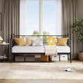 Twin Metal Sofa Bed w/ Heart-Shaped Headboard, Sturdy Daybed Frame for Kids Bedroom & Guest Room, Heavy Duty Slats, No Box Spring Needed