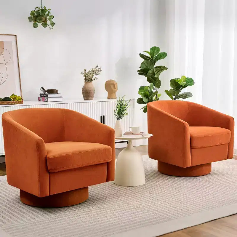 Dyonery Swivel Barrel Accent Chair,Modern Accent Armchairs, 360 Modern Comfy Reading Chair for Living Room & Bedroom