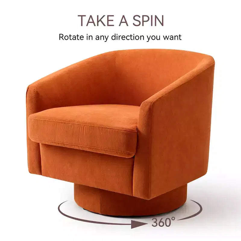 Dyonery Swivel Barrel Accent Chair,Modern Accent Armchairs, 360 Modern Comfy Reading Chair for Living Room & Bedroom
