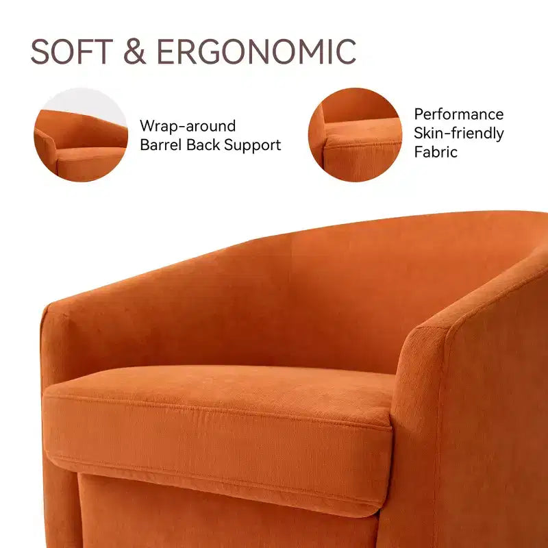 Dyonery Swivel Barrel Accent Chair,Modern Accent Armchairs, 360 Modern Comfy Reading Chair for Living Room & Bedroom