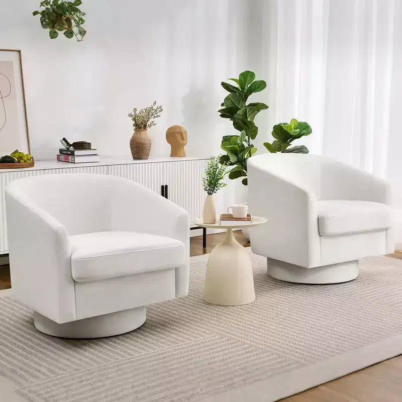 Dyonery Swivel Barrel Accent Chair,Modern Accent Armchairs, 360 Modern Comfy Reading Chair for Living Room & Bedroom