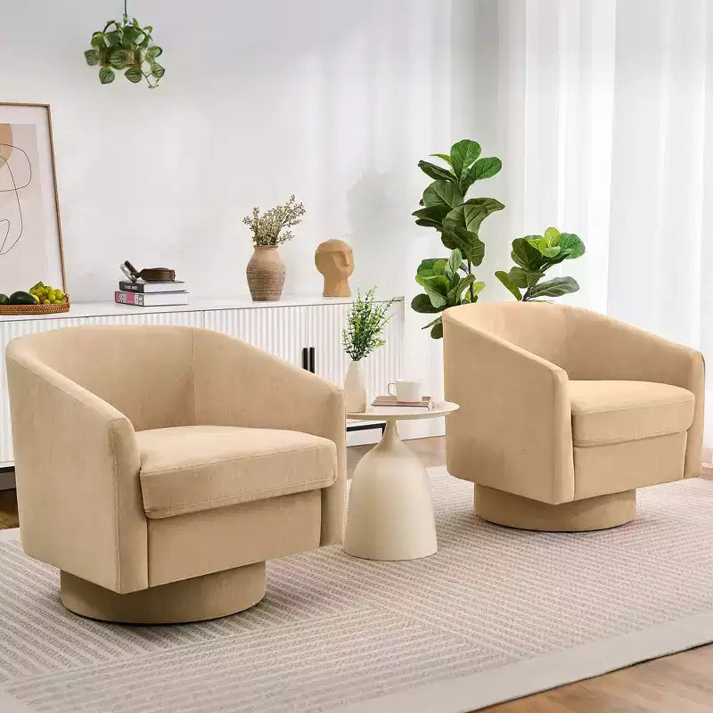 Dyonery Swivel Barrel Accent Chair,Modern Accent Armchairs, 360 Modern Comfy Reading Chair for Living Room & Bedroom