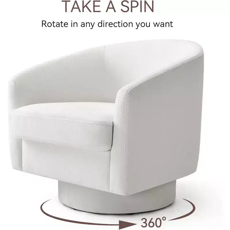 Dyonery Swivel Barrel Accent Chair,Modern Accent Armchairs, 360 Modern Comfy Reading Chair for Living Room & Bedroom
