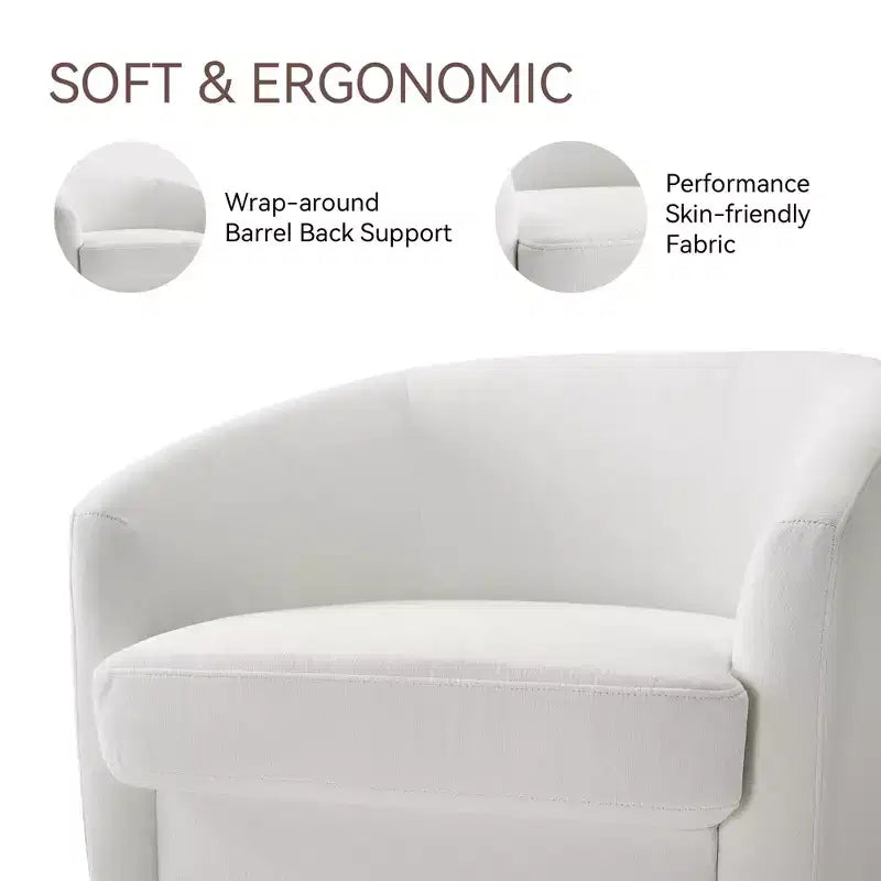 Dyonery Swivel Barrel Accent Chair,Modern Accent Armchairs, 360 Modern Comfy Reading Chair for Living Room & Bedroom