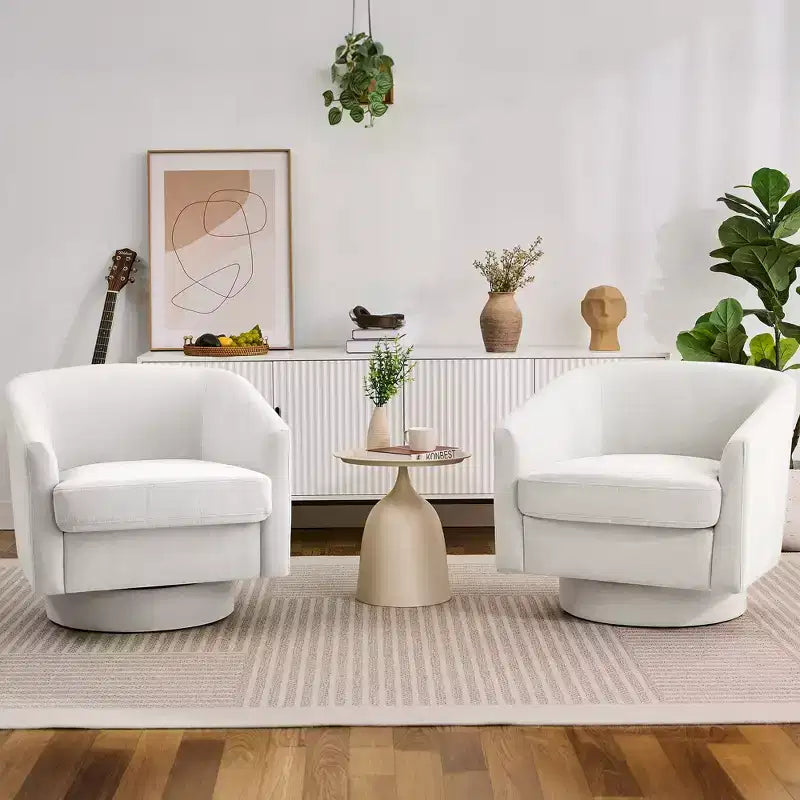 Dyonery Swivel Barrel Accent Chair,Modern Accent Armchairs, 360 Modern Comfy Reading Chair for Living Room & Bedroom