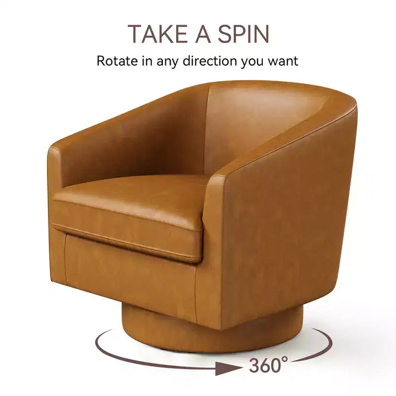 Dyonery Swivel Barrel Accent Chair,Modern Accent Armchairs, 360 Modern Comfy Reading Chair for Living Room & Bedroom