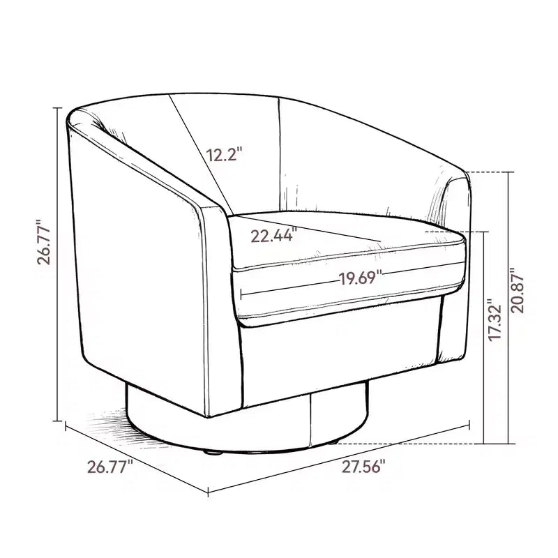 Dyonery Swivel Barrel Accent Chair,Modern Accent Armchairs, 360 Modern Comfy Reading Chair for Living Room & Bedroom