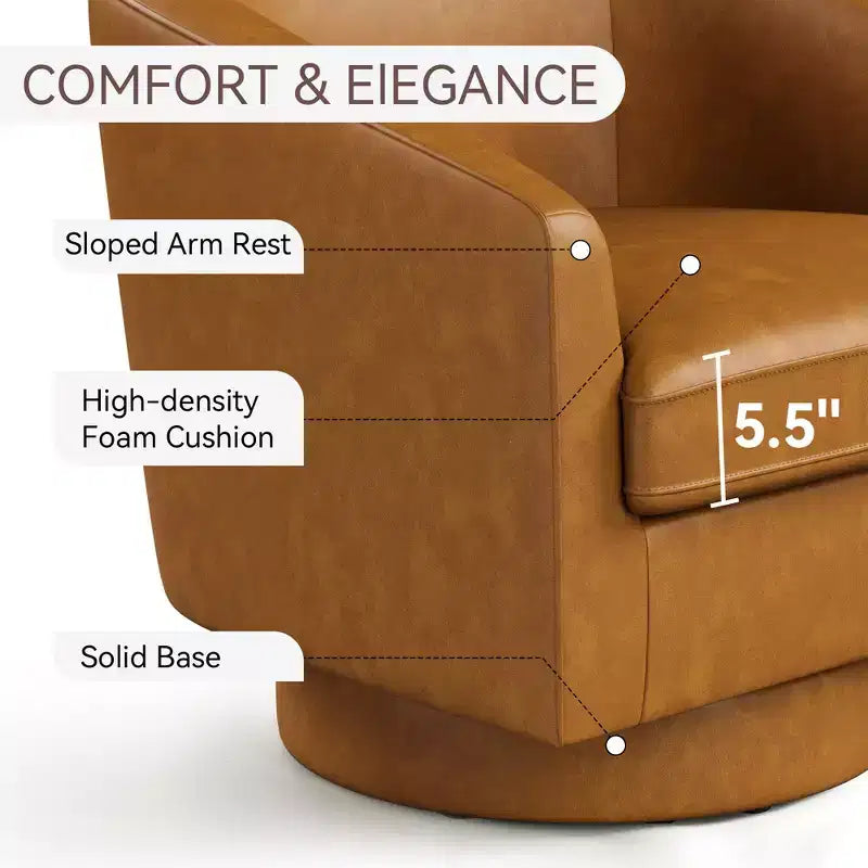 Dyonery Swivel Barrel Accent Chair,Modern Accent Armchairs, 360 Modern Comfy Reading Chair for Living Room & Bedroom