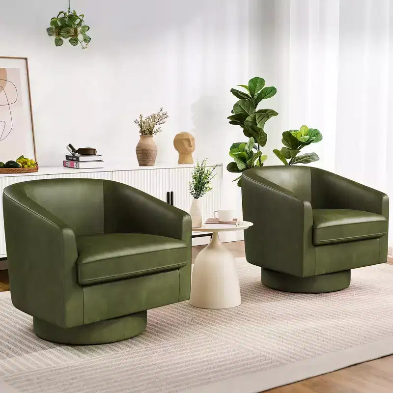 Dyonery Swivel Barrel Accent Chair,Modern Accent Armchairs, 360 Modern Comfy Reading Chair for Living Room & Bedroom