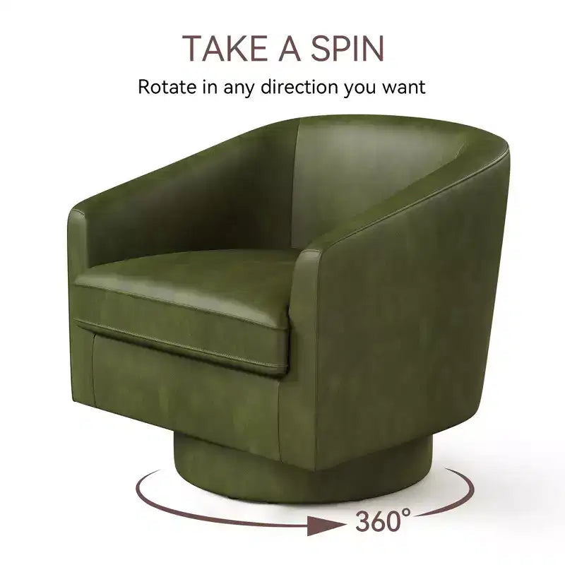 Dyonery Swivel Barrel Accent Chair,Modern Accent Armchairs, 360 Modern Comfy Reading Chair for Living Room & Bedroom