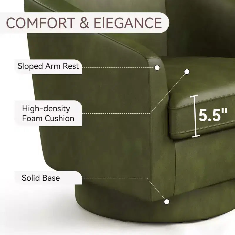 Dyonery Swivel Barrel Accent Chair,Modern Accent Armchairs, 360 Modern Comfy Reading Chair for Living Room & Bedroom