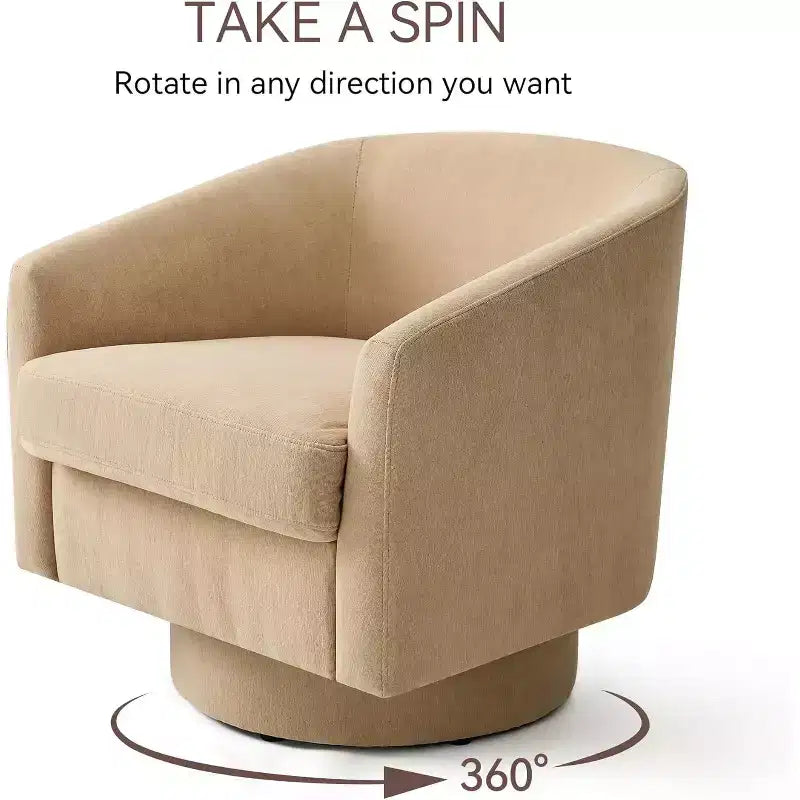 Dyonery Swivel Barrel Accent Chair,Modern Accent Armchairs, 360 Modern Comfy Reading Chair for Living Room & Bedroom
