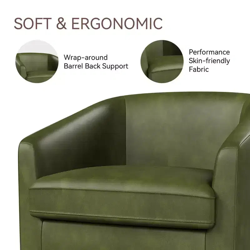 Dyonery Swivel Barrel Accent Chair,Modern Accent Armchairs, 360 Modern Comfy Reading Chair for Living Room & Bedroom