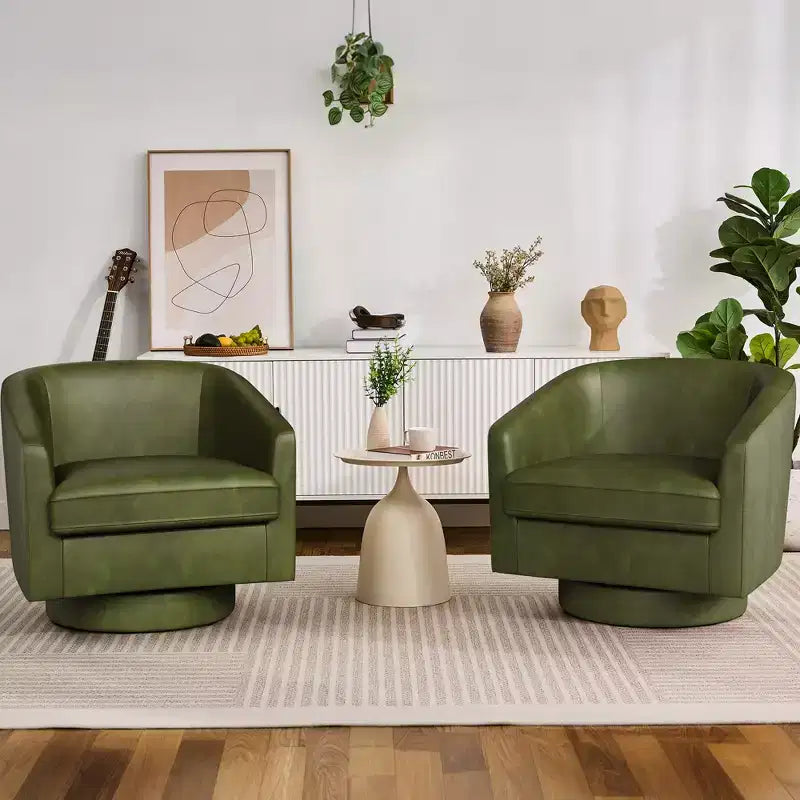 Dyonery Swivel Barrel Accent Chair,Modern Accent Armchairs, 360 Modern Comfy Reading Chair for Living Room & Bedroom
