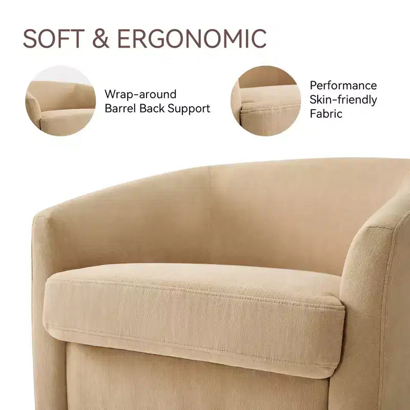 Dyonery Swivel Barrel Accent Chair,Modern Accent Armchairs, 360 Modern Comfy Reading Chair for Living Room & Bedroom