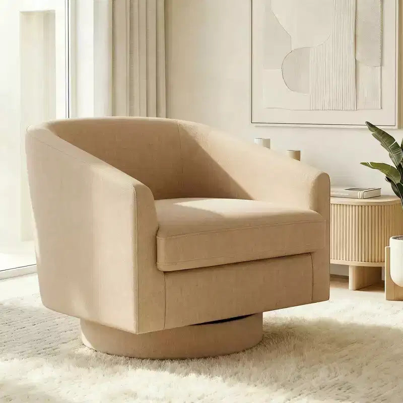 Dyonery Swivel Barrel Accent Chair,Modern Accent Armchairs, 360 Modern Comfy Reading Chair for Living Room & Bedroom