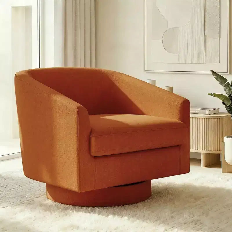Dyonery Swivel Barrel Accent Chair,Modern Accent Armchairs, 360 Modern Comfy Reading Chair for Living Room & Bedroom