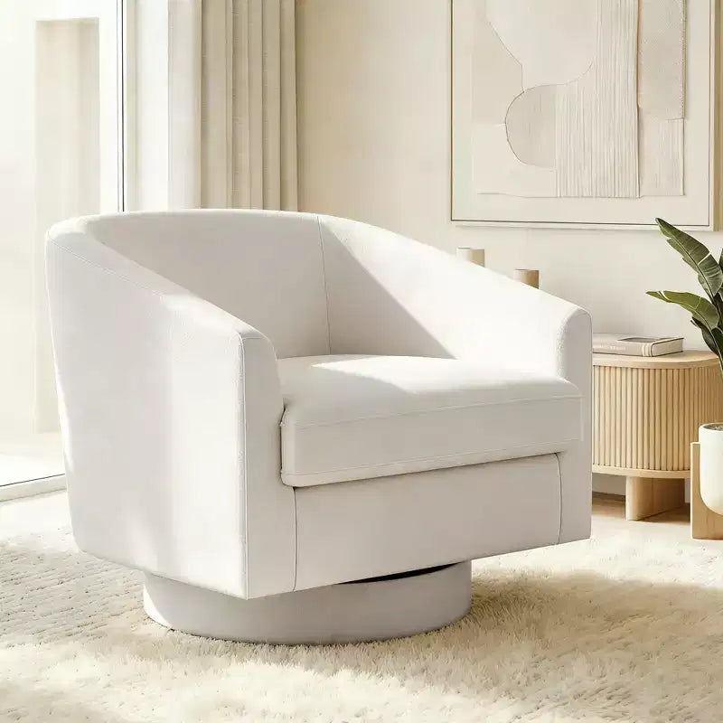 Dyonery Swivel Barrel Accent Chair,Modern Accent Armchairs, 360 Modern Comfy Reading Chair for Living Room & Bedroom