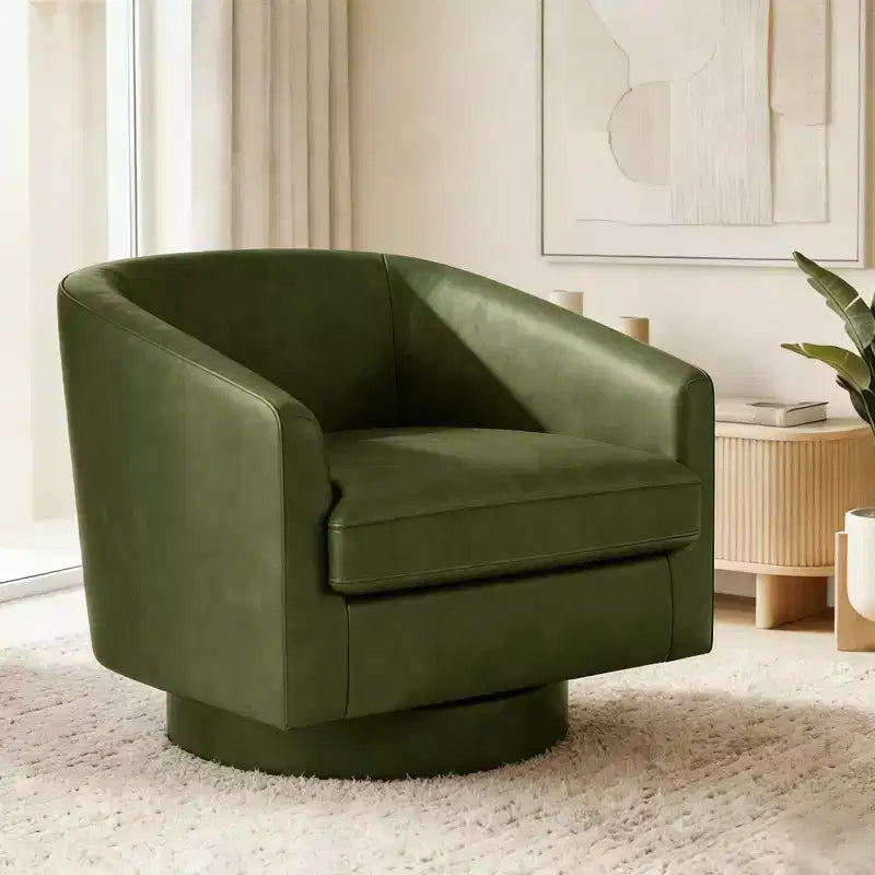 Dyonery Swivel Barrel Accent Chair,Modern Accent Armchairs, 360 Modern Comfy Reading Chair for Living Room & Bedroom