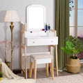 Costway Makeup Vanity Table Dressing table Cushioned Stool Set